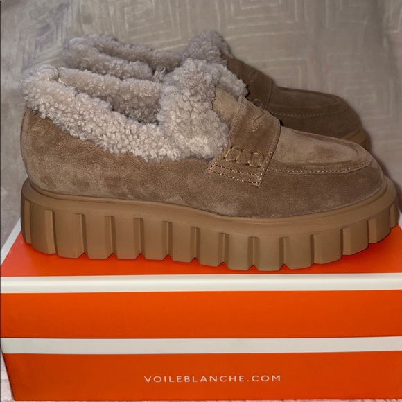 NWT VOILE BLANCHE Grenelle Genuine Shearling
Platform Loafer in Brown - Picture 10 of 16